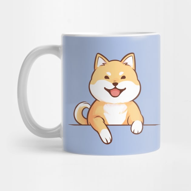 Shiba Inu Table Blue by KucingKecil